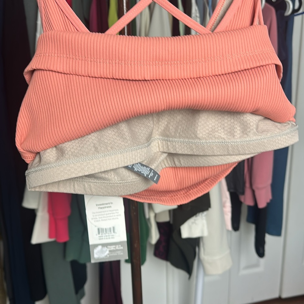VUORI PEACHY PINK RIBBED CROP TANK TOP WOMEN’S SIZE X-LARGE - Picture 7 of 8